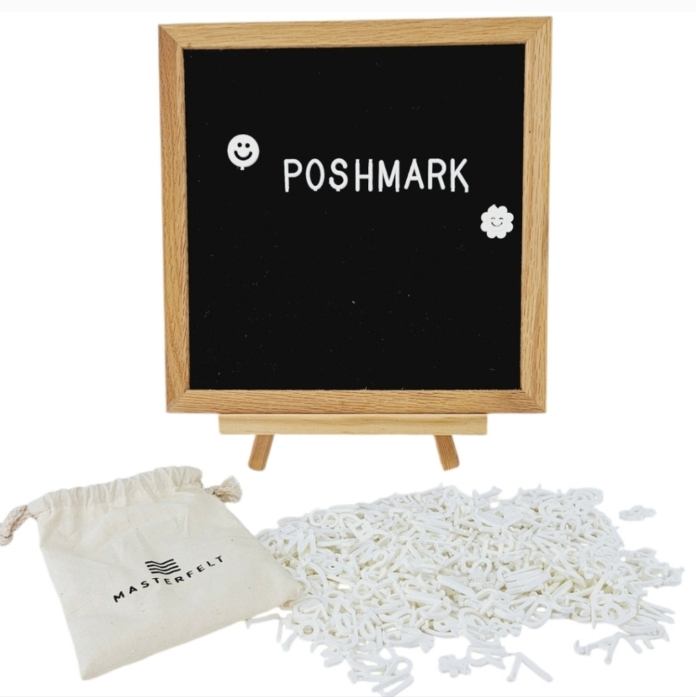 10" x 10" Changeable Felt Letter Message Board with Stand & Letters